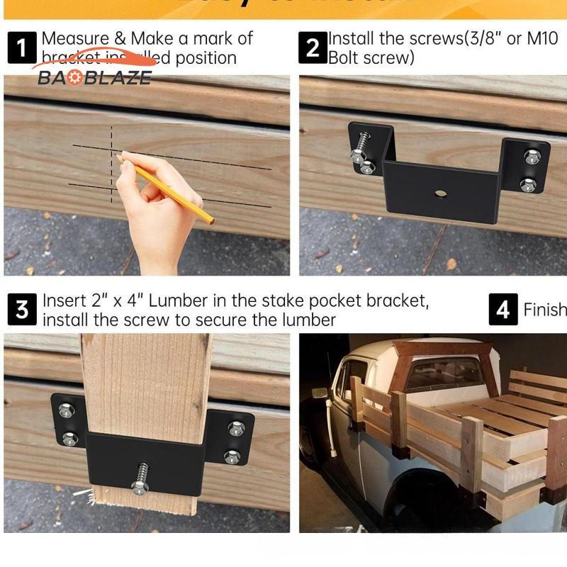 [Baoblaze] 8 ชิ้น Trailer Stake กระเป๋าวงเล็บ Heavy Duty Trailer กระเป๋า Mount เหล็กคาร์บอนพร้อมรูเจ