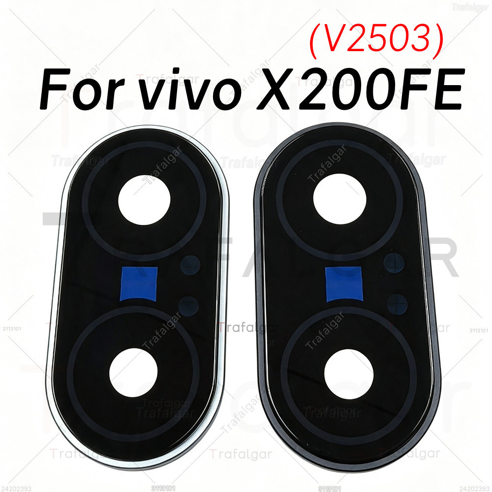 เลนส์กล้องด้านหลังสําหรับ vivo X200 FE 5G V2503 ฝาครอบกล้องด้านหลังพร้อมกรอบ Bezel เปลี่ยน