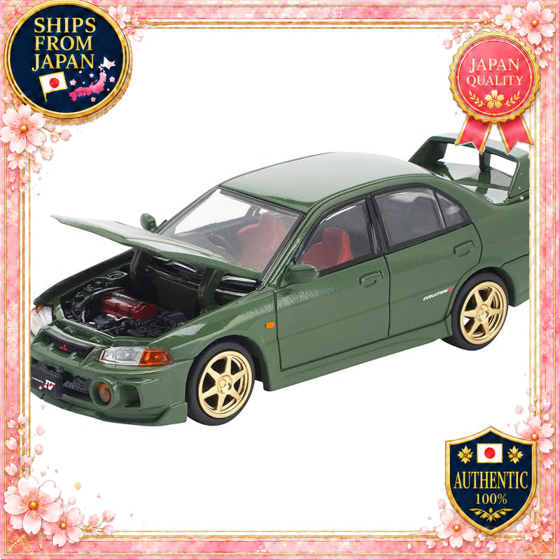 Genesis Company POP RACE x Enigma 1/64 Mitsubishi Lancer Evolution IV Green Completed Model PRE022
