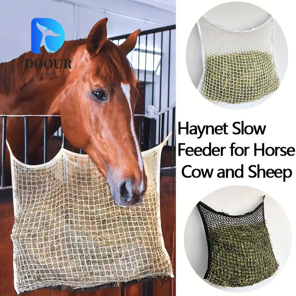 DOOUR 1 ชิ้น Hay, 80x90 ซม. ช้าฟีดม้า Hay กระเป๋า, ทนทานขนาดใหญ่ความจุแขวน Hay Feeder กระเป๋าสําหรับ