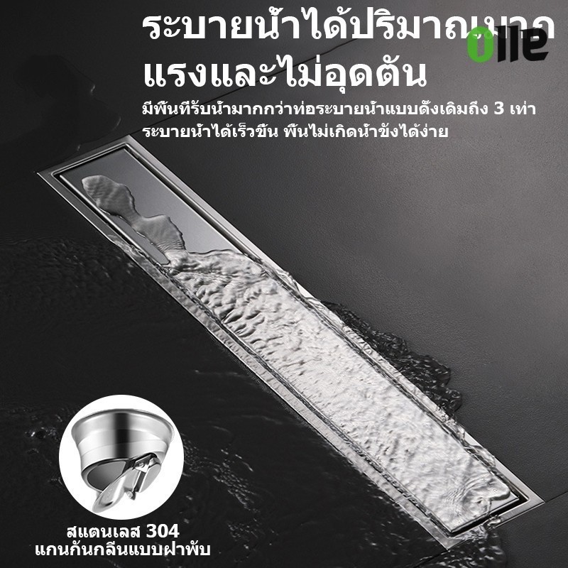 ตะแกรงท่อระบายน้ำสเตนเลส 304 สี่เหลี่ยมผืนผ้า ล่องหน สามารถฝังกระเบื้อง ป้องกันแมลง กันกลิ่น