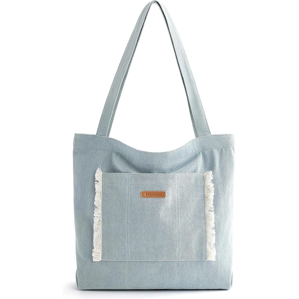 BAGSMART กระเป๋าโท้ทอเนกประสงค์สําหรับผู้หญิงพร้อมสายยางยืดสําหรับการเดินทางฟิตเนสกิจกรรมกลางแจ้ง