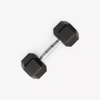 Decathlon Cross /Weight Training Hex Dumbbell ดัมเบลหกเหลี่ยมสำหรับครอสเทรนนิ่ง/เวทเทรนนิ่ง 7.5 กิโลกรัม - Black