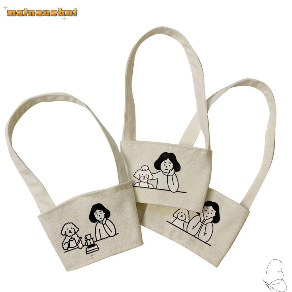 MAINAUSHUI Coffee Tea Mug Bag Insulated Portable Travel Picnic Reusable Girl and Dog