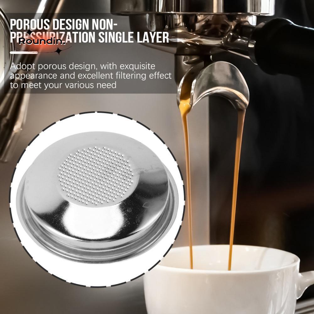 ROUNDIN Coffee Portafilter Basket, Single Layer 51mm Stainless Steel Filter Basket, Coffee|อุปกรณ์เส