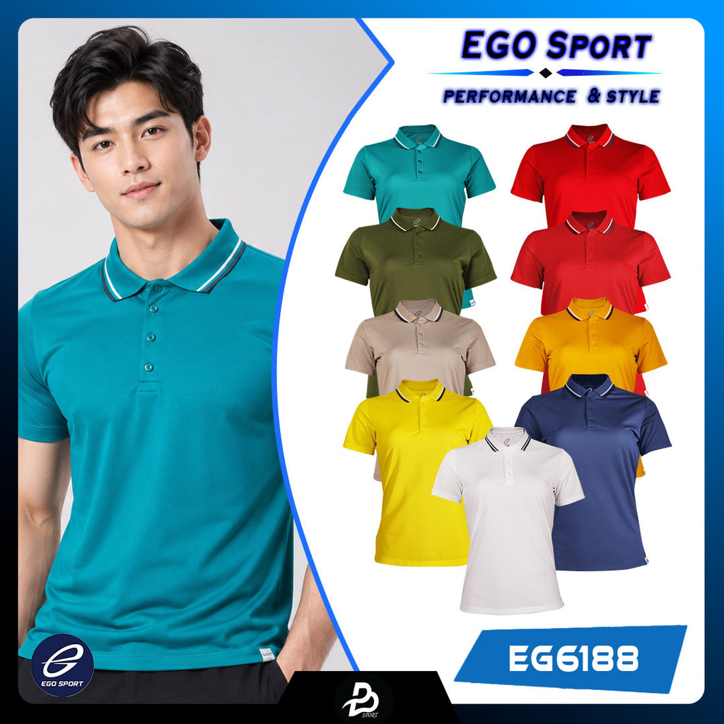 EGO Sport เสื้อโปโลแขนสั้นสำหรับผู้หญิง EG6188 มีคุณสมบัติต้านเชื้อแบคทีเรีย 99.95% ชุดที่ 1