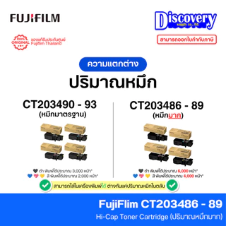 Fujifilm CT203490-93 / CT203486-89 ตลับหมึกเลเซอร์แท้ (เลือกความจุ Standard / High Yield และสีได้) | สำหรับ Apeos C325
