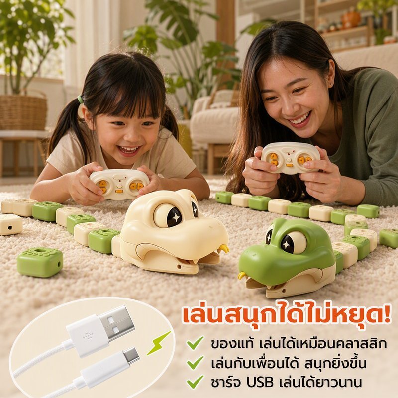 ของเล่นงูบังคับวิทยุ เกมงูกินเติบโต แข่งหลายคน ต่อสู้ รีโมทไร้สาย ชาร์จ USB เสริมทักษะเด็ก