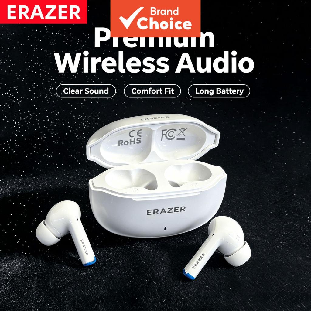 ERAZER HT82 หูฟังหูฟังไร้สายบลูทูธ 5.4 Earpods ชุดหูฟังสําหรับเล่นเกมแฝงต่ําเกมมือถือสตรีมมิ่งหูฟังส