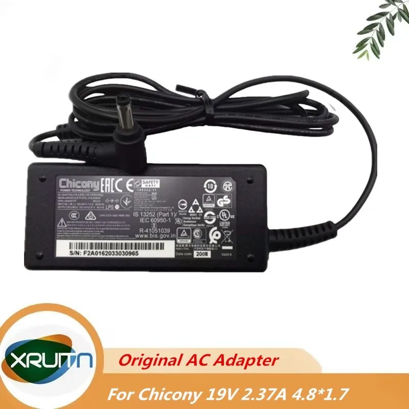 ของแท้ Chicony A18-045N2A A045R077P 19V 2.37A 45W 4.8x1.7 มม.4.8 มม.ปลั๊กอะแดปเตอร์ AC สําหรับแล็ปท็