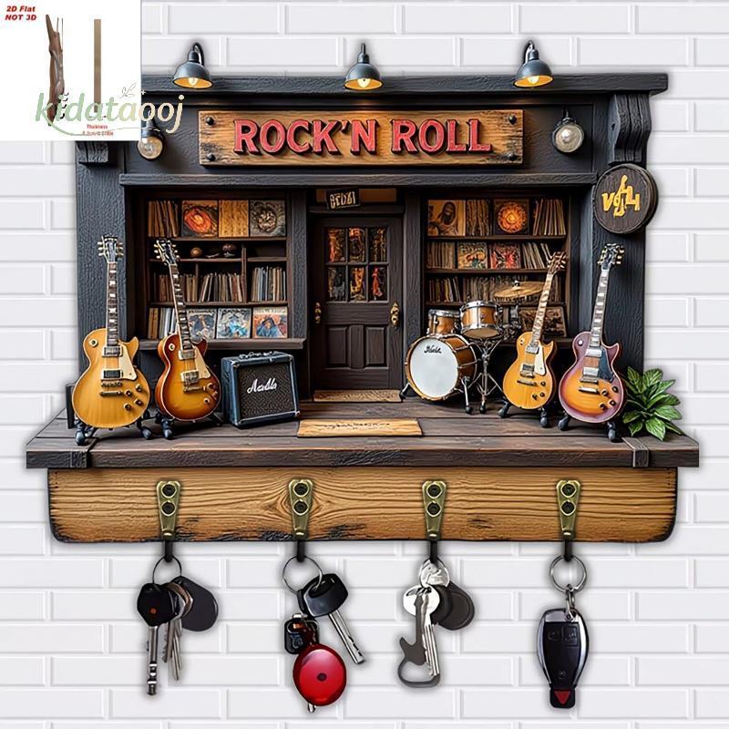 [KIDA] Vintage Wall Mount ผู้ถือกุญแจไม้ 3D Retro แขวนตะขอกุญแจ Ra ติดตั้งง่ายสําหรับ Entryway Shop Home Decor