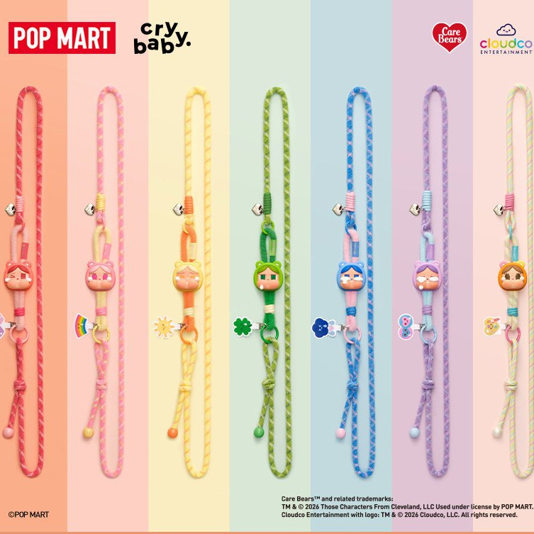 POPMART CRYBABY Care Bear Long Lanyard Blind Box Gift J4SK