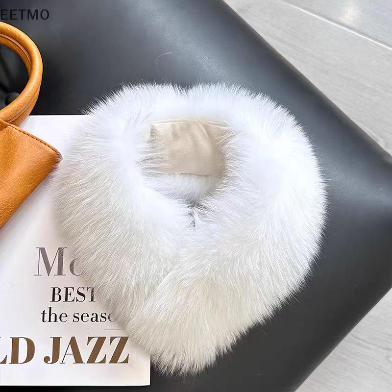 EET Faux Fur ผ้าพันคอปลอมขนสัตว์ผ้าพันคอคออุ่นผู้หญิง Faux Fox FUR COLLAR ผ้าพันคอหนา Plush ผ้าคลุมไ