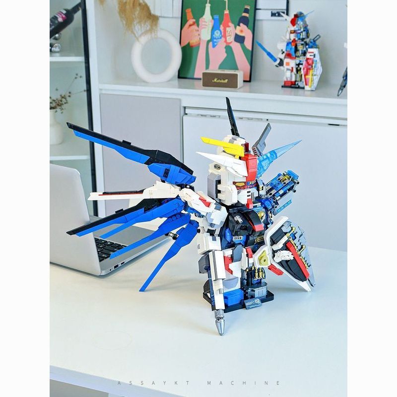 หล่อ Strike Freedom Semi-Mechanical Gundam รุ่น Mecha ใช้งานร่วมกับ Lego Gundam Building Blocks ประก