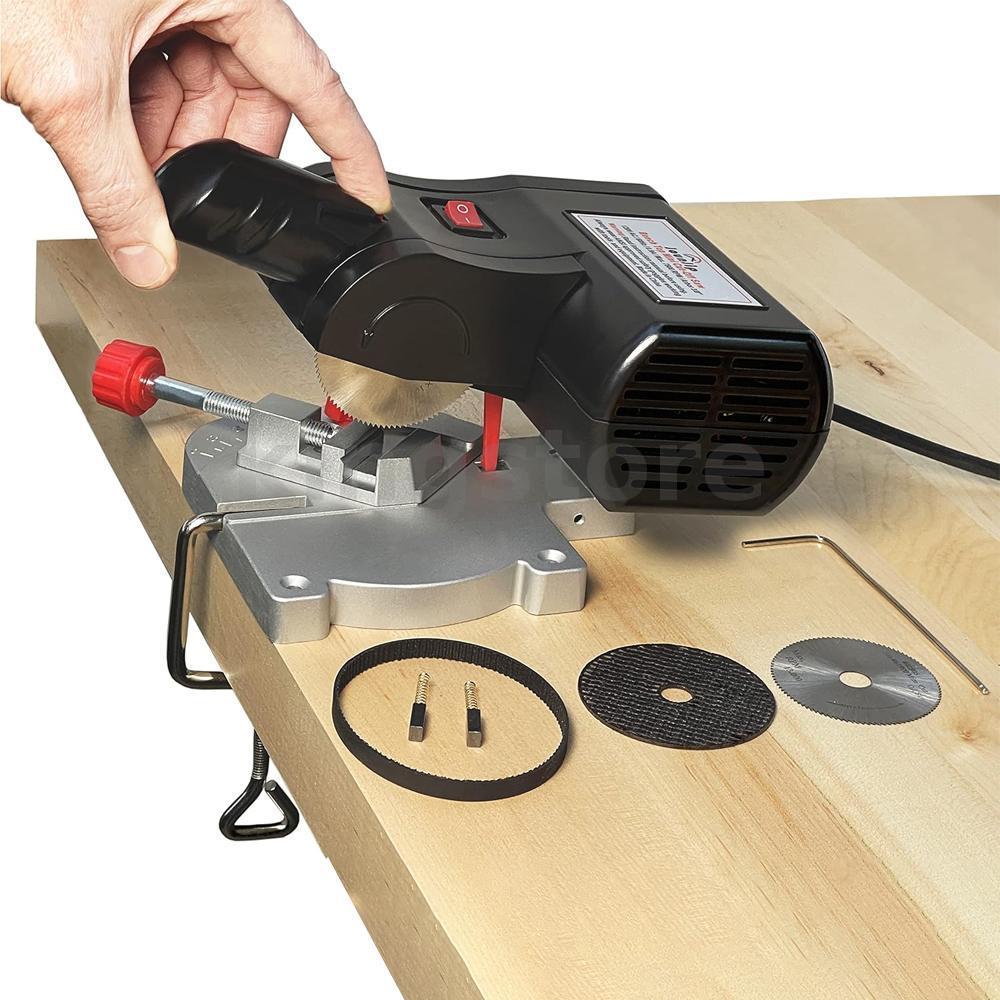 【Premium】Mini Miter Cut-Off Chop Saw 7800 RPM แบบมีสายไฟฟ้าใบมีดเหล็กความเร็วสูงสําหรับไม้พลาสติกตัด