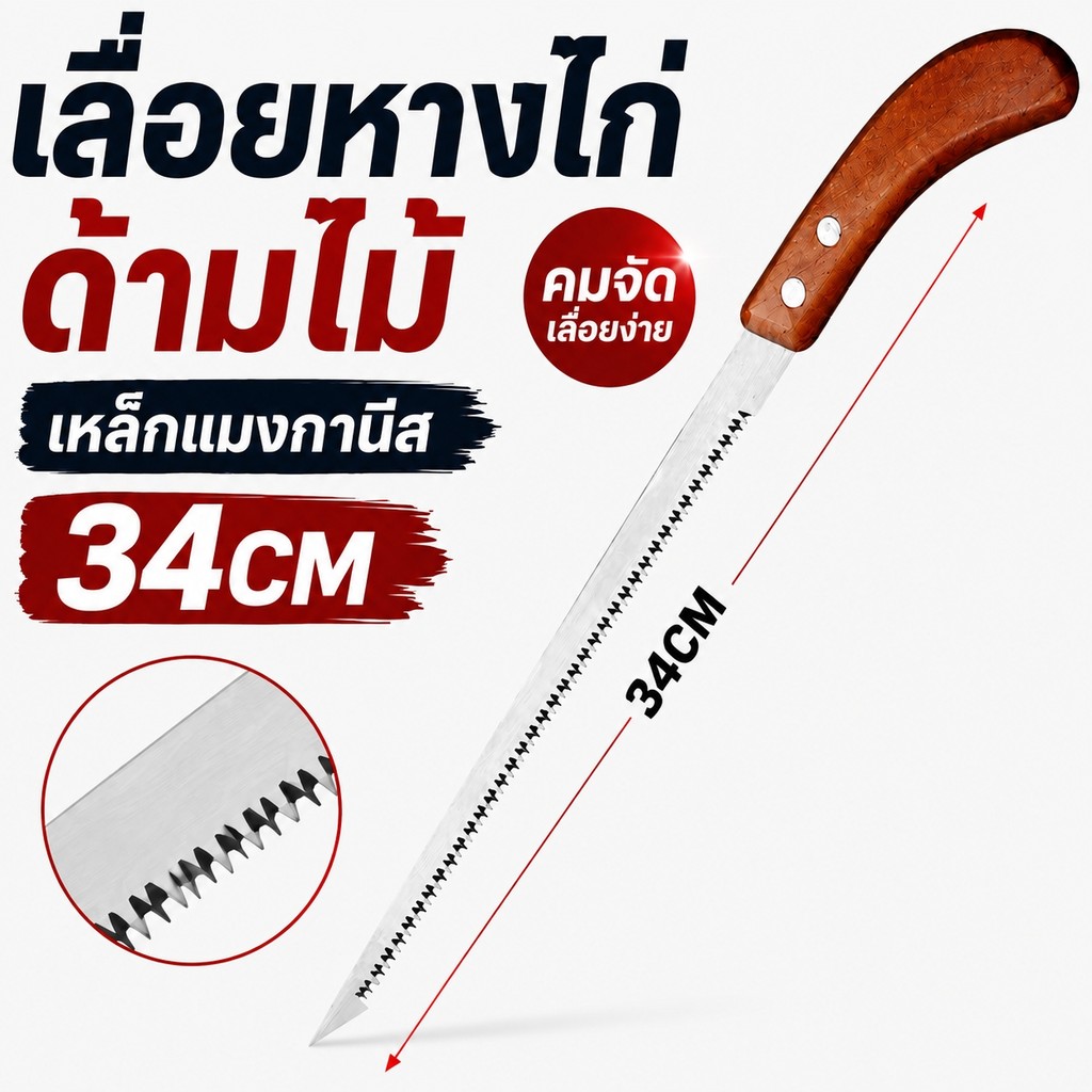 เลื่อยหางหนู 34CM เหล็กแมงกานีส เลื่อยบอนไซ เลื่อยตัดกิ่งไม้ เลื่อยไม้ อุปกรณ์บอนไซ อุปกรณ์ทำสวน งาน DIY คุณภาพสูง