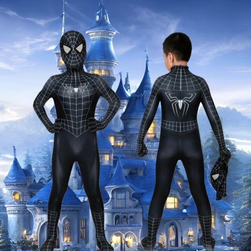 ชุดบอดี้สูทสําหรับเด็ก Spider-Man Fantasia ปาร์ตี้ฮาโลวีนคอสเพลย์เสื้อผ้า