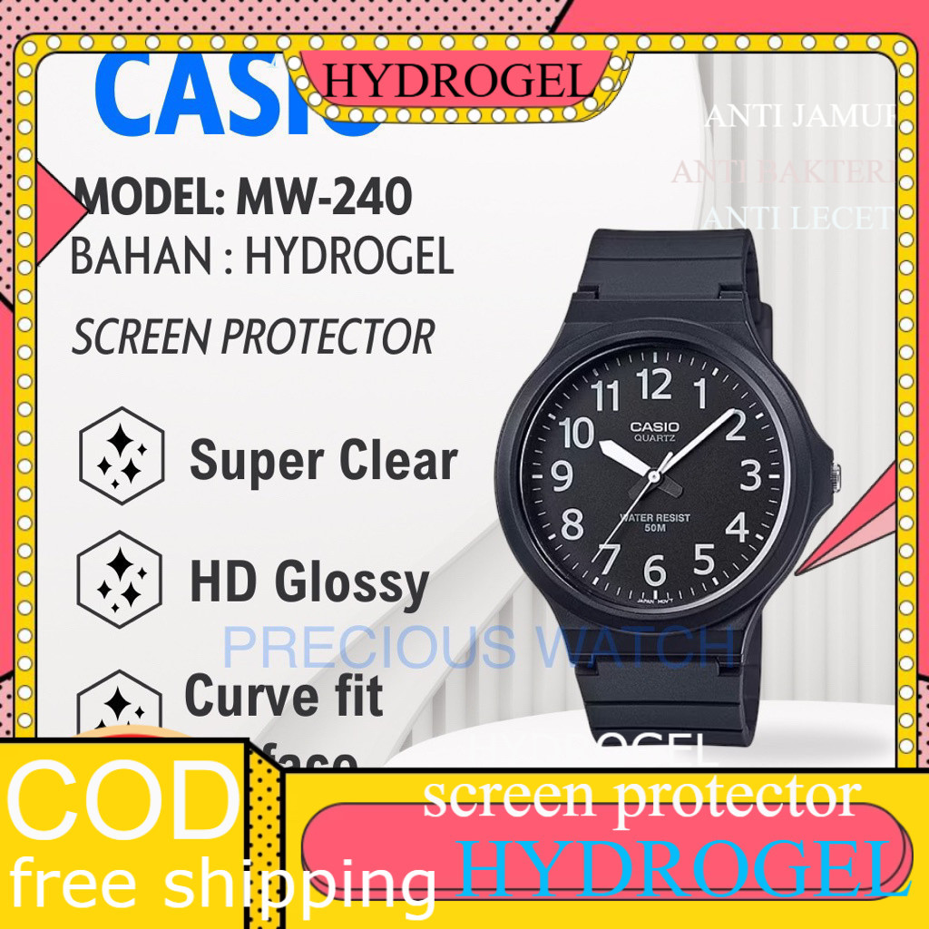 ฟิล์มกันรอย/หน้าจอสําหรับ Casio MW-240 MW 240 MW240 นาฬิกา Hydrogel
