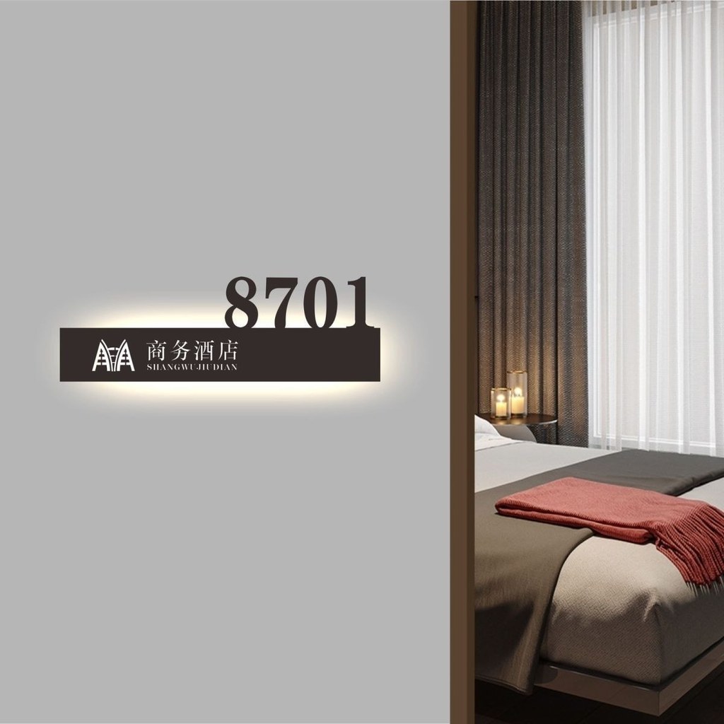 Luminous House Number High-End Room Gaming Hotel ktv ร้านอาหาร B & B Creative สามมิติป้ายพร้อมที่กํา