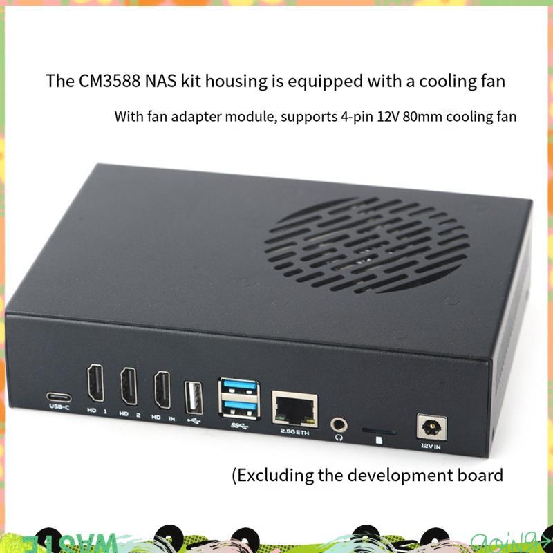 CM3588 NAS ชุดโลหะอลูมิเนียมสําหรับ RK3588 CPU Board Coolling พัดลม RTC แบตเตอรี่ฮีทซิงค์ 4-Pin 12V 