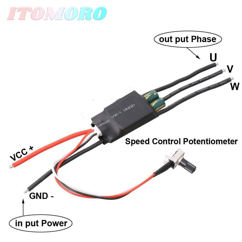 ITOMORO มอเตอร์ไร้แปรงไดร์เวอร์, Potentiometer 200W BLDC Hallless DC มอเตอร์ไดรฟ์,ความเร็วสูง DC 7-2