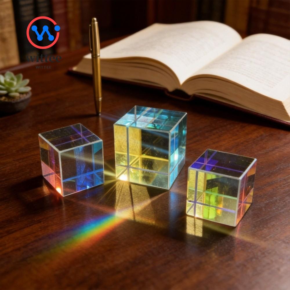 WITEE Magic Prism Cube, 15/20 มม.สี Cube Prism, การศึกษา Beam Splitting Optical ของเล่นเพื่อการศึกษา
