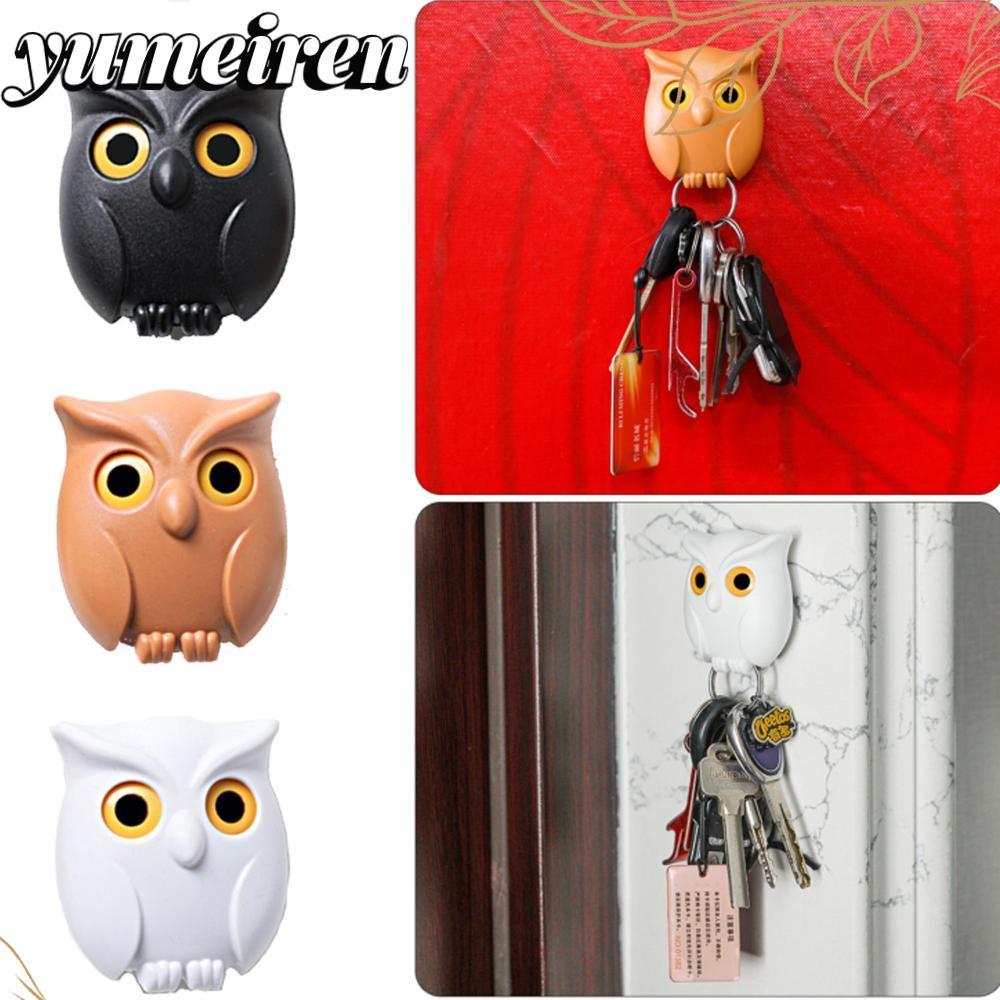 YUMEIREN Magnetic Wall Key Holder Hold the Key Home Key Rack สีดําสีขาวสีน้ําตาล