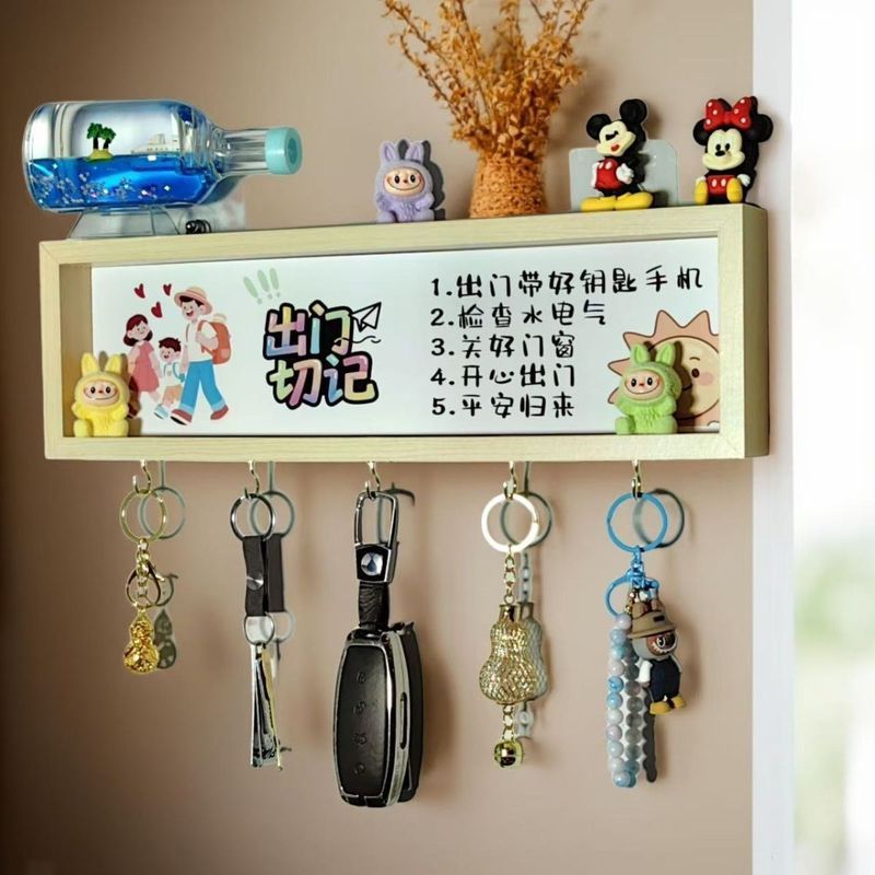 ยินดีต้อนรับทางเข้าบ้านทางเข้าชั้นวางของตกแต่งห้องนั่งเล่น Wall Key Doorway Key Hanger เจาะฟรี Shyu