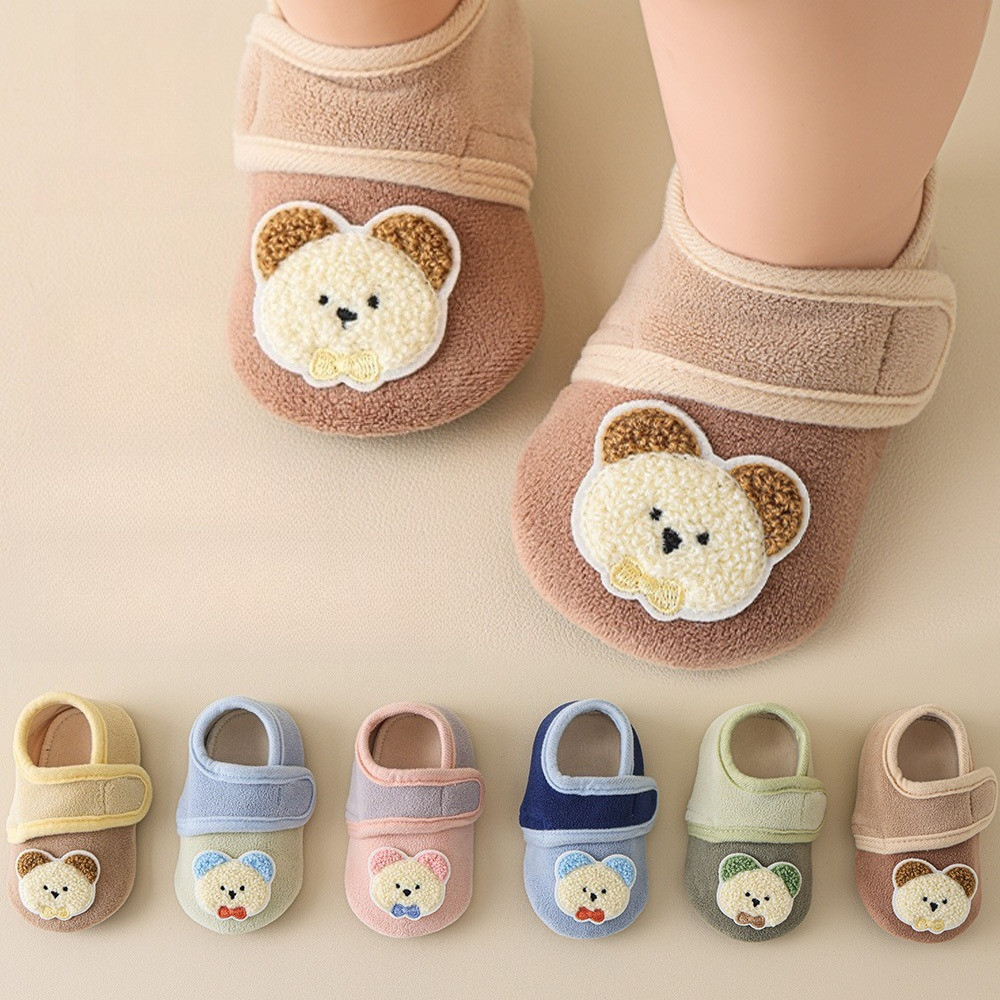 1-3years Old Baby Soft Shoes Girls Cartoon Bear Warm Shoes