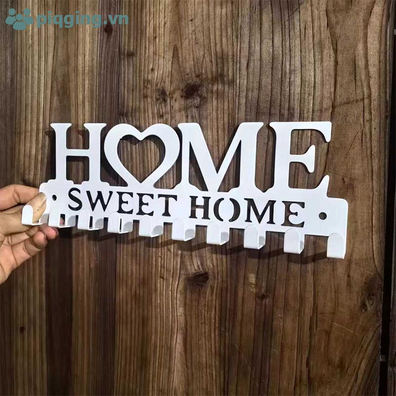 Piqging 1PC ติดผนัง Sweet Home ตกแต่ง Key Holder, Key Wall Hook VN