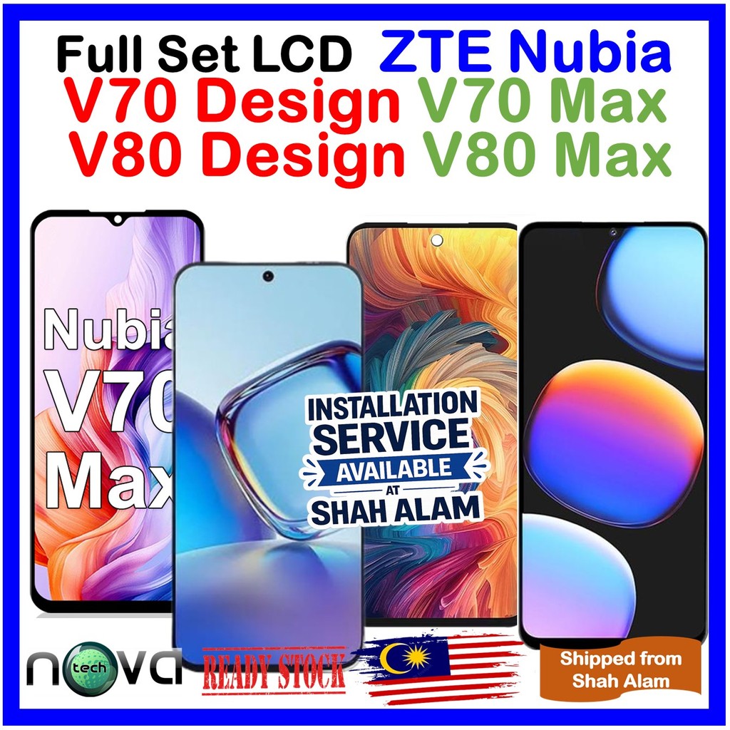 NGS ยี่ห้อชุดหน้าจอ LCD Fit สําหรับ ZTE Nubia V70 Design / Nubia V70 Max / Nubia V80 Design / Nubia 