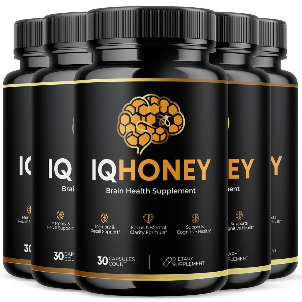 (5)IQHoneyCapsules-ficialIQHoney,PremiFormula,VitaminsforHealth&Wellness-300Capsfor5Months