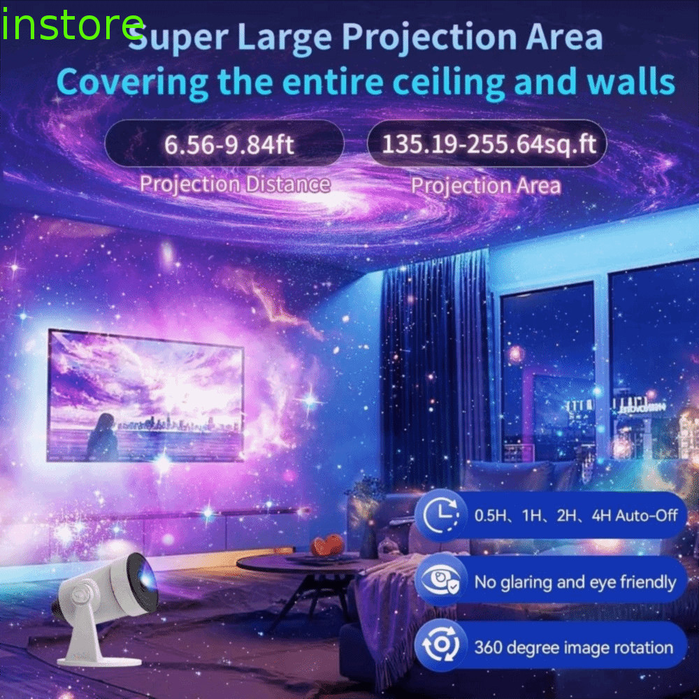 INSTORE Galaxy Projector, Ambiance Lamp Galaxy Projector Star Projector, กล้องโทรทรรศน์ดาราศาสตร์ 36