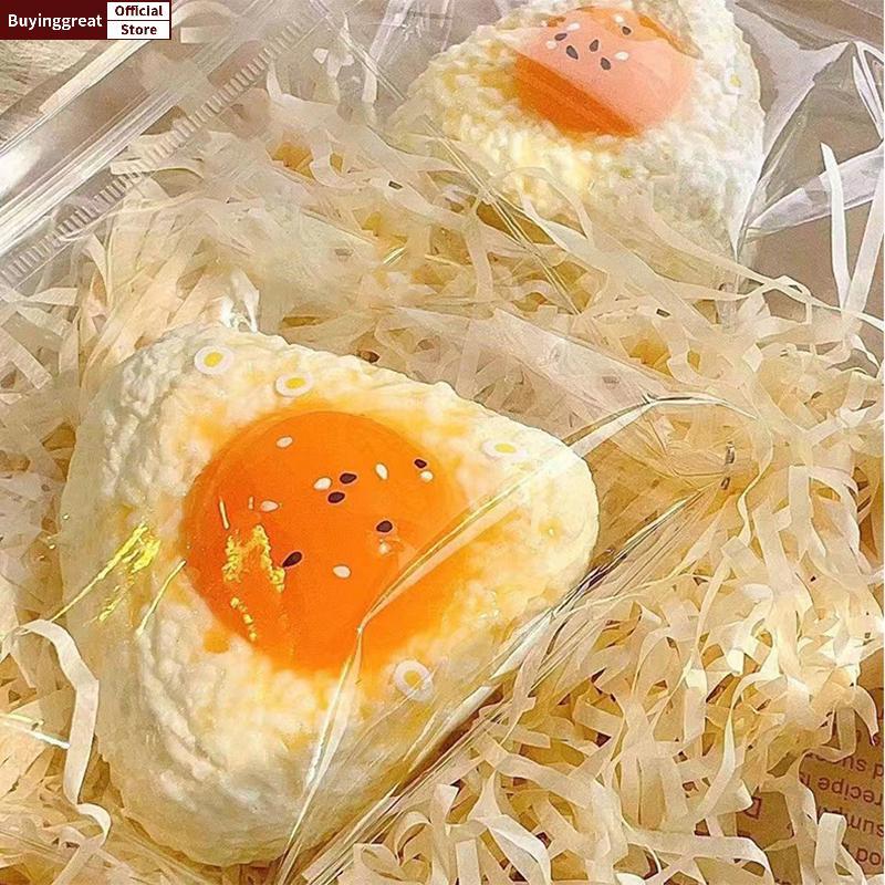 TST ใหม่ Handmade ซิลิโคนจําลองไข่ข้าว Ball Mochi Taba ของเล่นบรรเทาบีบ Creative Rebound Fidget ของเล่นน่ารัก SG
