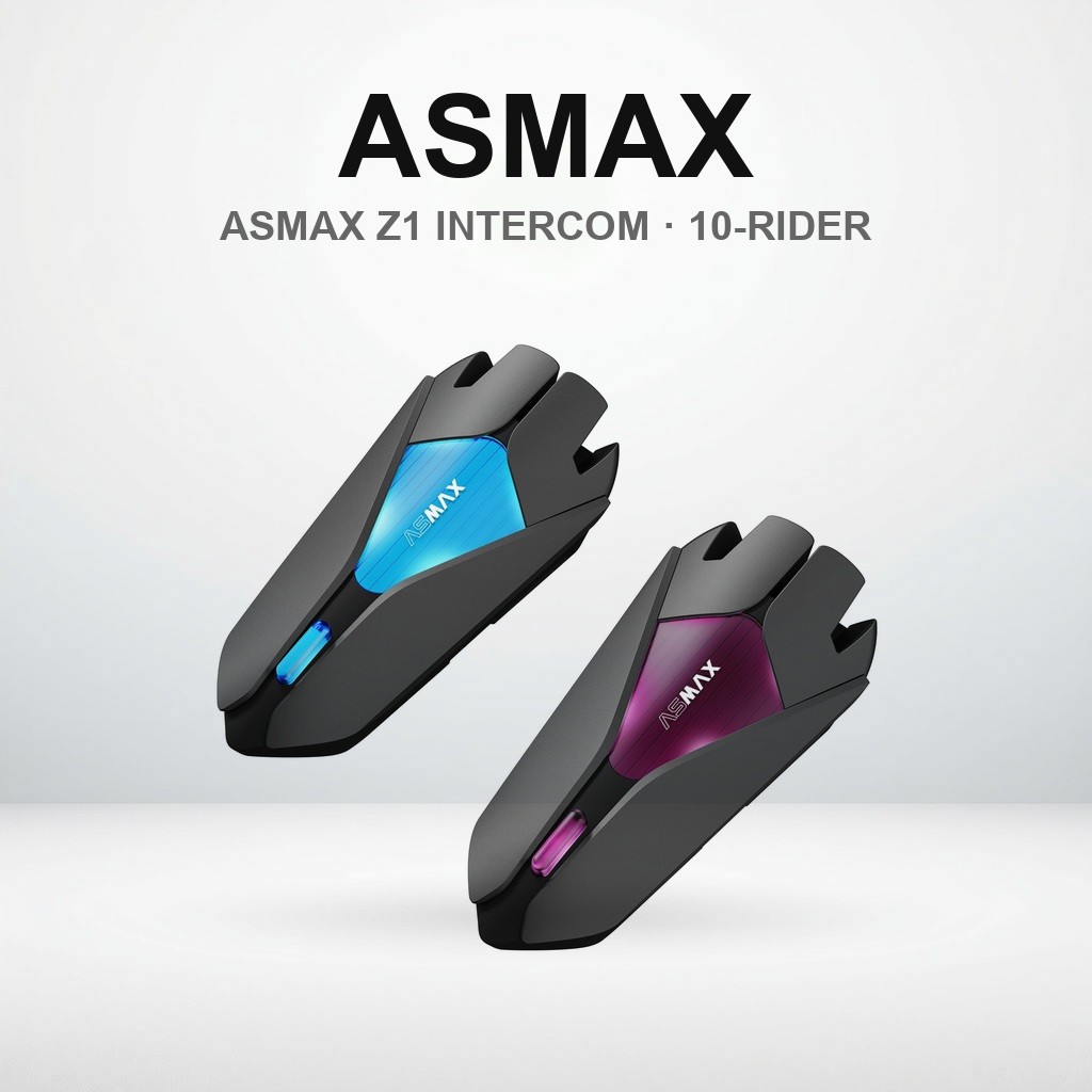 อินเตอร์คอมบลูทูธติดหมวกมอเตอร์ไซค์ ASMAX Z1 (Bluetooth 5.3) สั่งงานเสียง เชื่อม 10 คน | ASMAX Z1 Mo