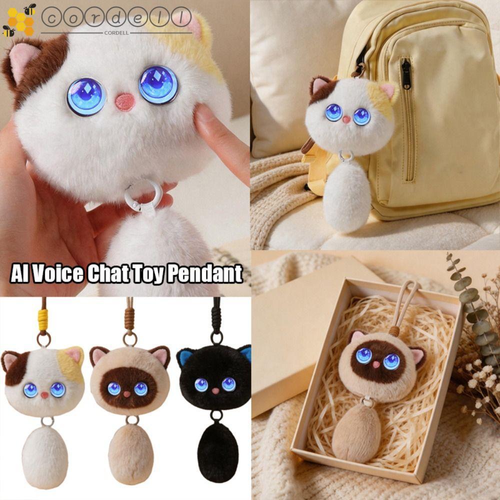CORDELL AI Cat Plush Toy, Winking Interaction Personal Companion AI Cat Spirit Pendant, Relaxing Cha