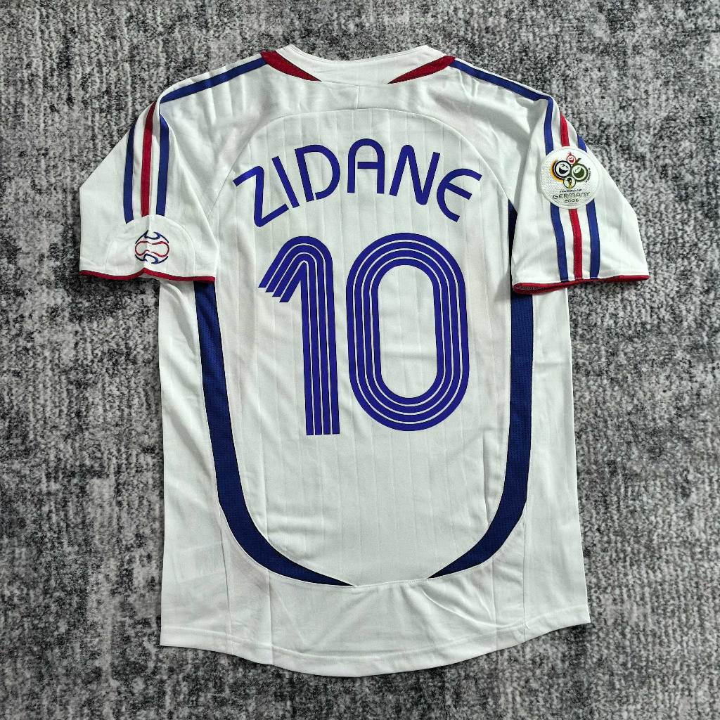2006 France Away Retro Soccer Jersey IN-STOCK #10 ZIDANE Printed Nameset S-2XL