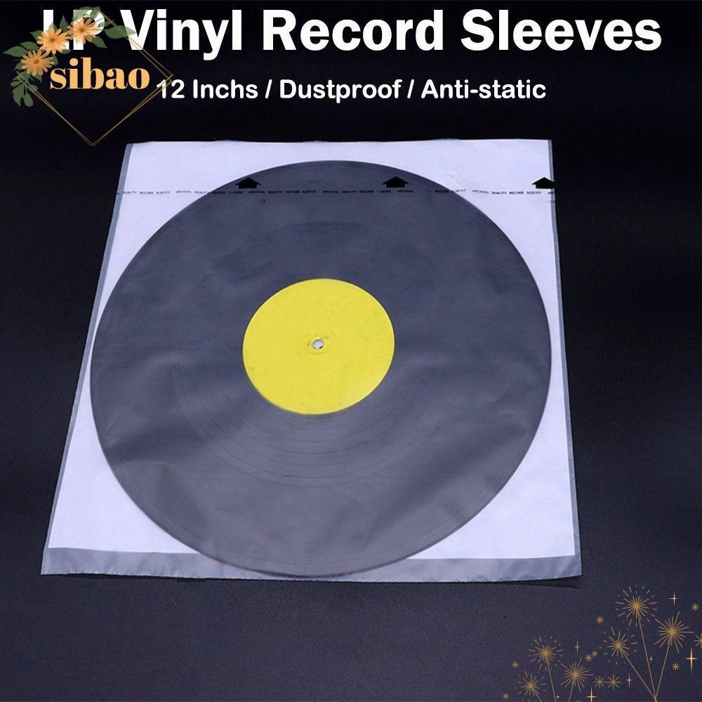 SIBAO Vinyl Records Sleeve, White 12 นิ้ว LP Vinyl Record Cover, Resealable Record Protection