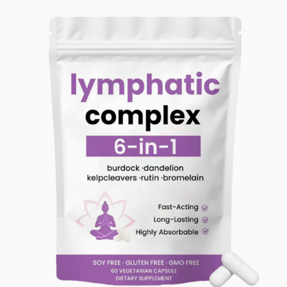 60 Vegetarian Capsules Lymphatic Complex 6‑in‑1 Supplement For Convenient Home Daily Supplement Use Supply Set