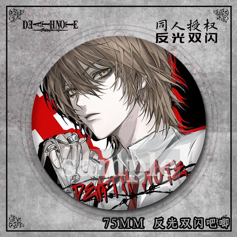 DEATH NOTE/Yagami/DEATH Notes สินค้า Yagami Moon L Double Flash Badge Anime Chain Badge/Xue