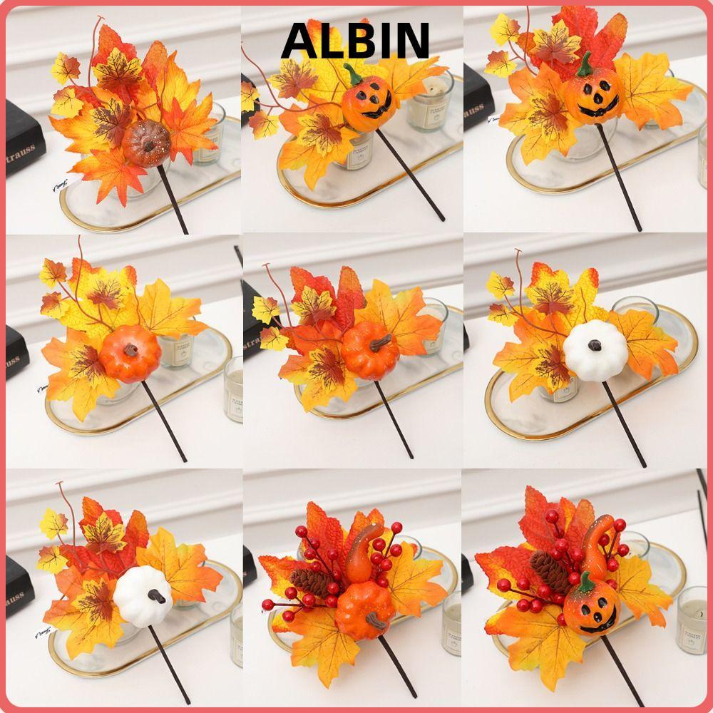 ALBIN ประดิษฐ์ Maple Leaf เครื่องประดับ,ประดิษฐ์ Maple Leaf Home Pumpkin Maple Leaf Decor, เก็บเกี่ย