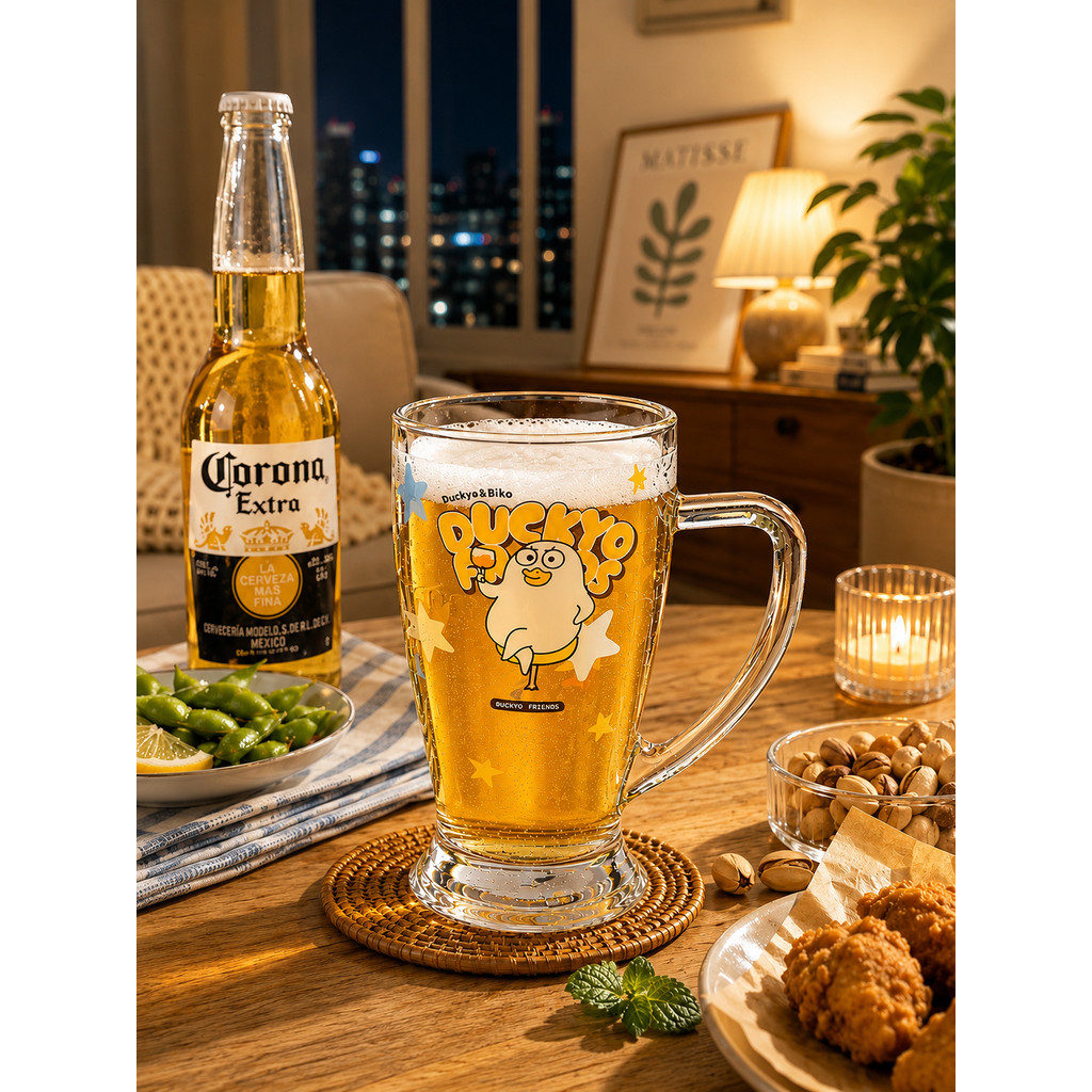 Kawashimaya & Little Liu Duck Co-Branded Craft Beer Mug แก้วความจุขนาดใหญ่แก้วเบียร์มูลค่าสูงพร้อมที