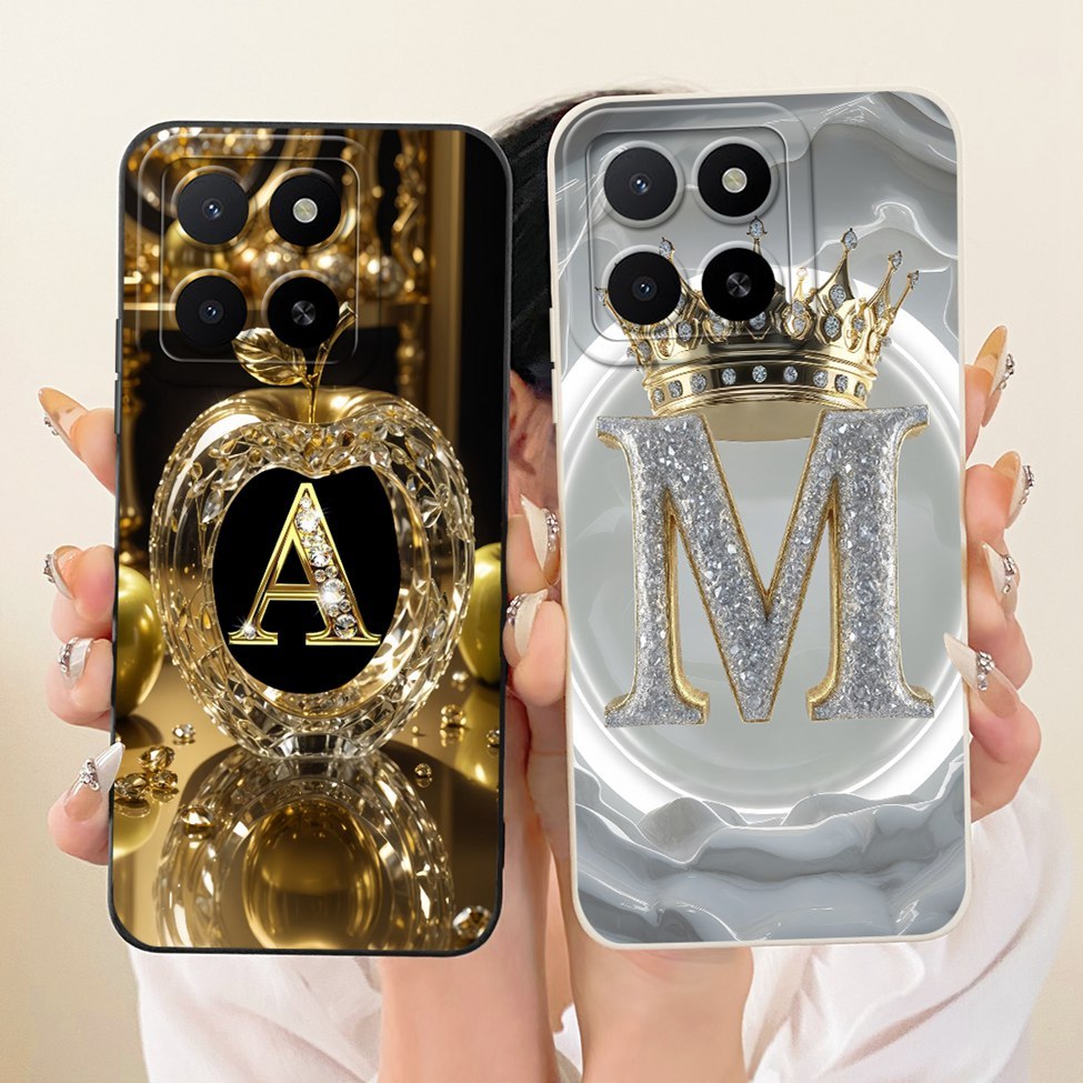 สําหรับ Honor X5b GFY-LX2 สําหรับ Honor X5b Plus GFY-LX2P ปลอกความงามหรูหราตัวอักษรแฟชั่น Crown 2D ท