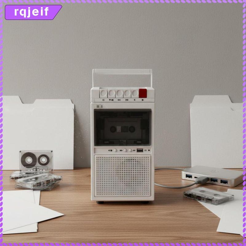[rqjeif] Retro Cassette Player Audio Trancription Device Play and Records Function Compact Tape Play