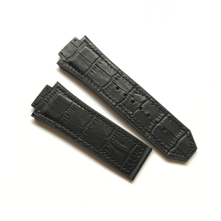 เหมาะสําหรับ HUBLOT HUBLOT สายนาฬิกาชาย UBLOT ระเบิดยาง Matte ของแท้หนังปากนูน 19 * 29 มม.