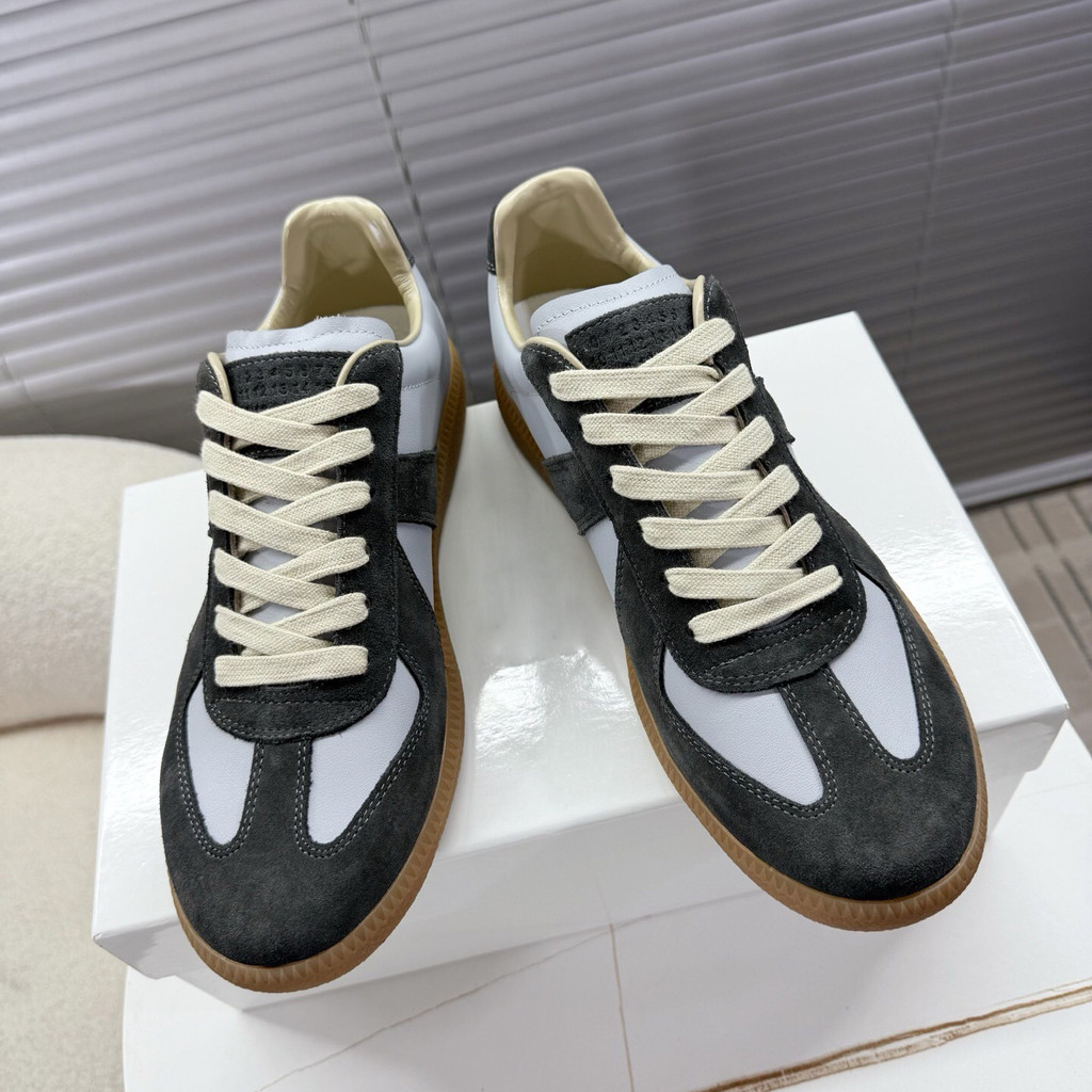 FLBN mm6 Couple's Genuine Leather German Training Shoes2025New flat-soled comfortable versatile snea