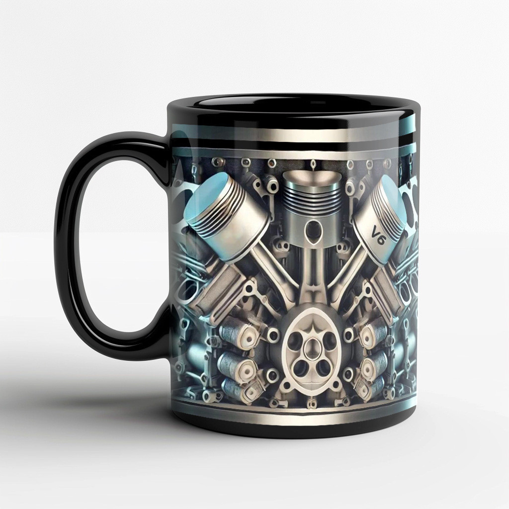 7EVJ V6 V8 Mechanical Engine Engine Mug แก้วเซรามิค