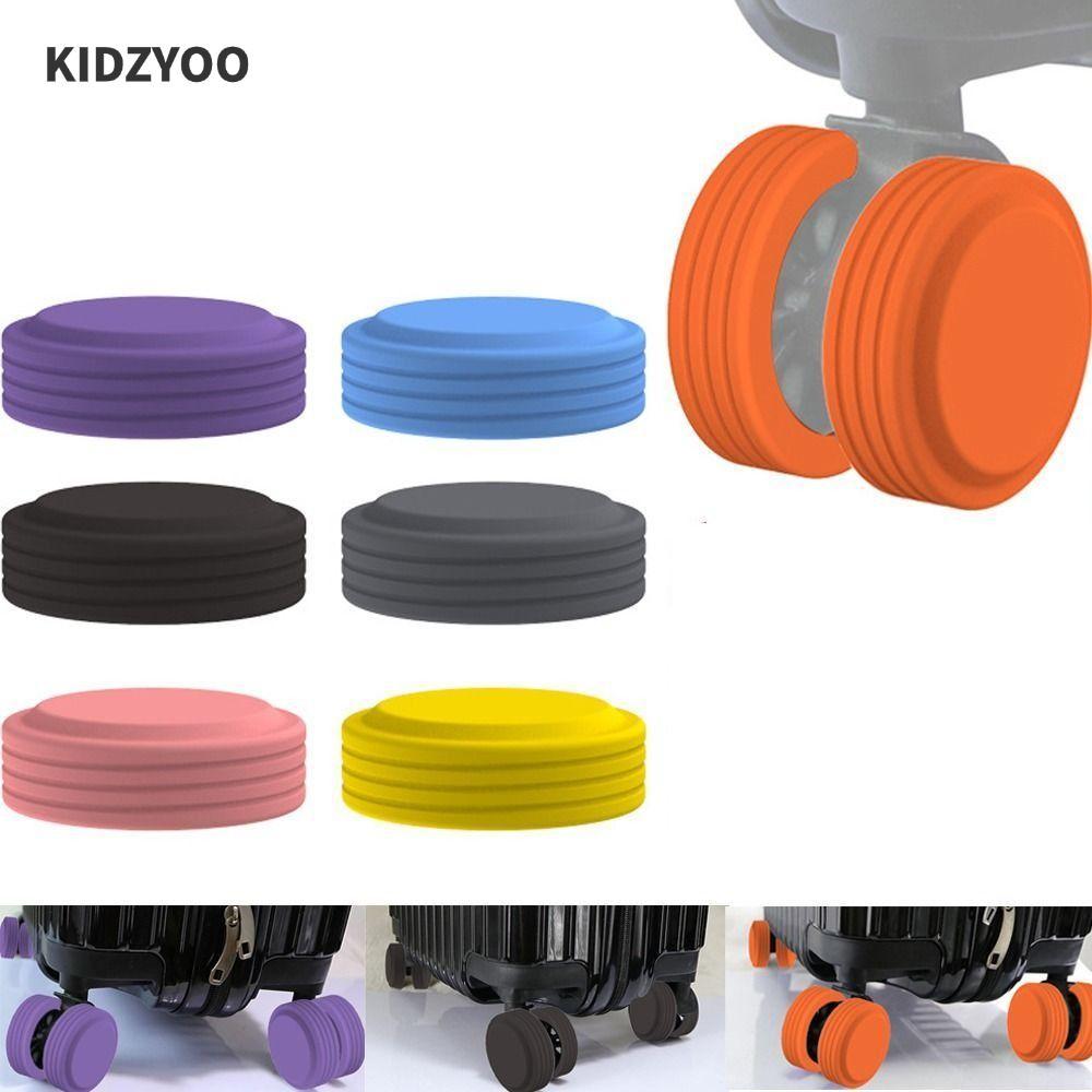 KIDZYOO ล้อกระเป๋าเดินทางป้องกัน,ซิลิโคน Shock Absorption กระเป๋าเดินทางแหวนป้องกันล้อ,ลดเสียงรบกวน Anti-slip ลดล้อสวมใส่รถเข็นกล่องล้อกระเป๋าเดินทาง