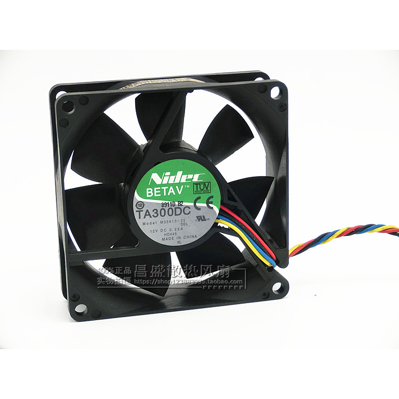 Original NIDEC 8025 12V 0.25A 4 สายควบคุมอุณหภูมิแชสซีพัดลม M35613-35DEL2 0MX940