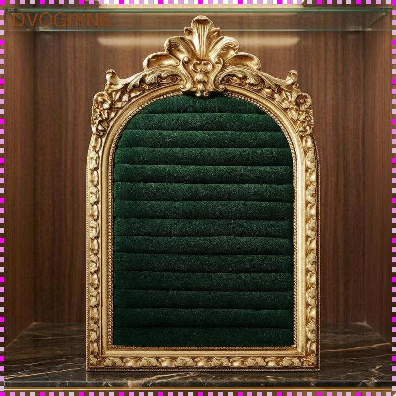 [dvogiyn6] Arched Jewelry Display Frame Ornate Vintage Jewelry 5x7 Inch Gold Black